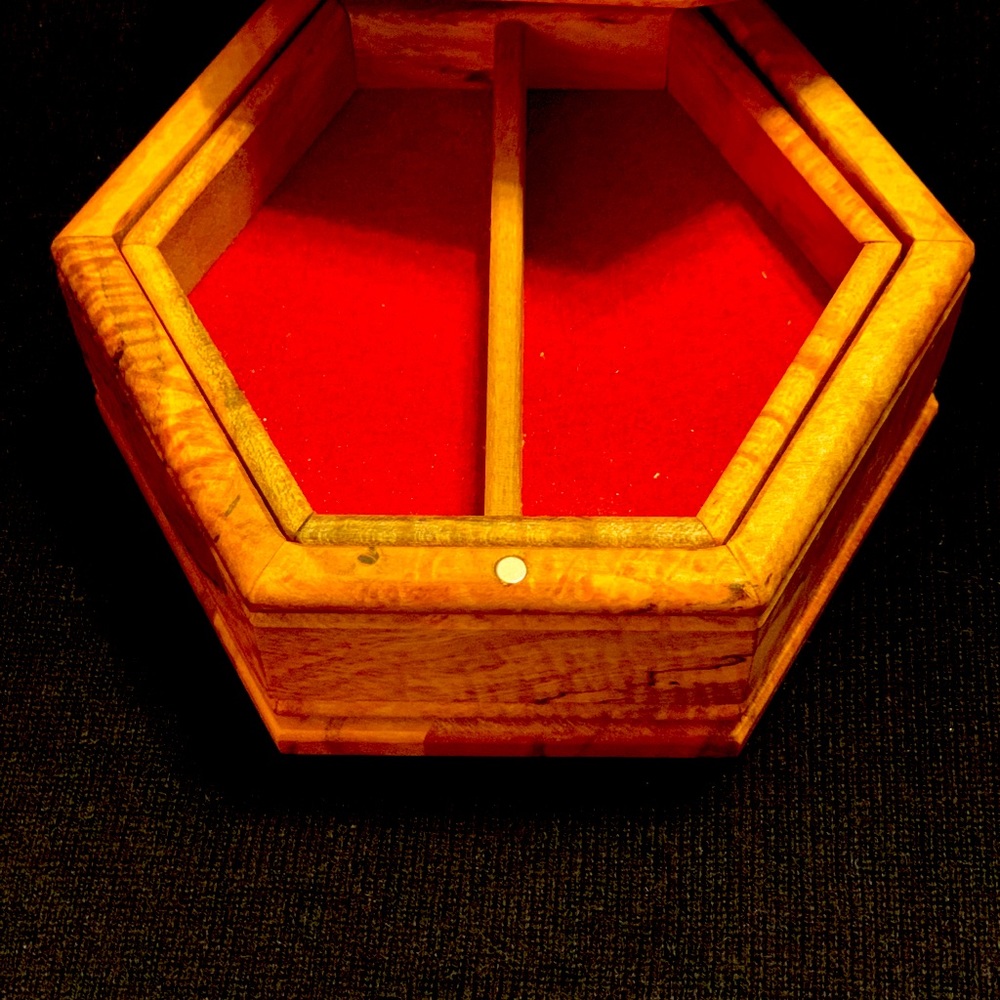 Tiger maple handmade jewelry box.